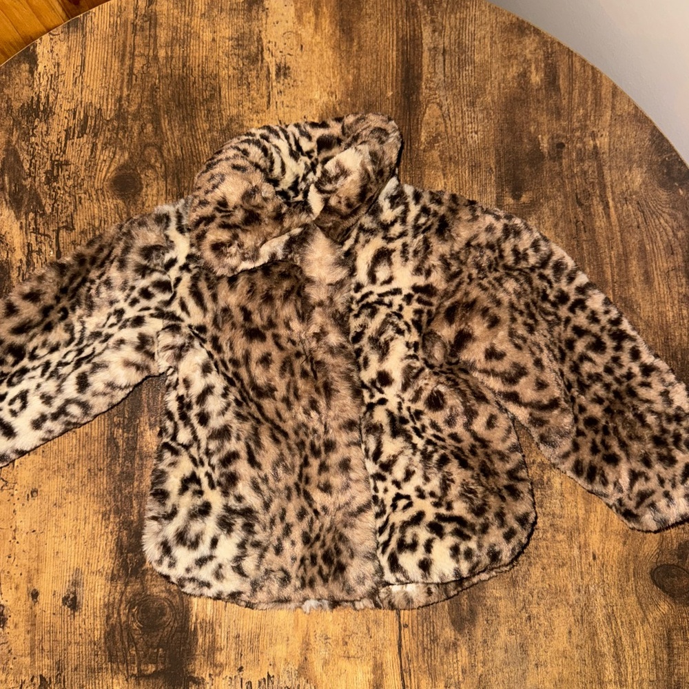 C&C California Kids Leopard Faux Fur Coat